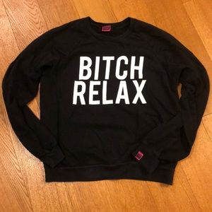 Married to the Mob Bitch Relax Crew Neck Sweatshirt